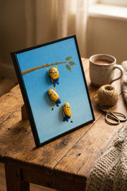 Hand-Painted Pebble Art — Minion Madness Pebble Art · Hand-Painted · Framed · One of a Kind