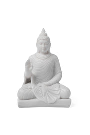 Hand-Carved Marble Garden Buddha Statue