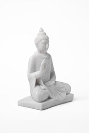 Hand-Carved Marble Garden Buddha Statue
