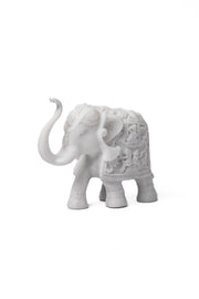 Hand-Carved Marble Elephant Figurine Stone Craft