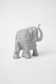 Hand-Carved Marble Elephant Figurine Stone Craft