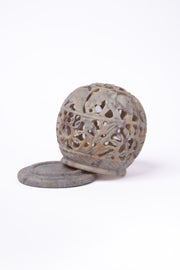 Hand-Carved Soapstone Candle Globe Stone Craft
