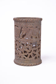 Hand-Carved Soapstone Pen & Pencil Holder Stone Craft