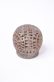 Hand-Carved Stone Candle Globe