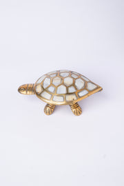 Brass Turtle Trinket Box — Stone Inlay Shell · Vastu & Feng Shui · Handcrafted