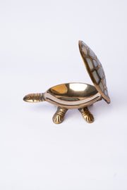 Brass Turtle Trinket Box — Stone Inlay Shell · Vastu & Feng Shui · Handcrafted