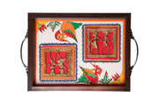 Madhubani & Dhokra Fusion Serving Tray — Fish Motif