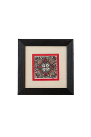 Madhubani Fish Mandala — Framed Miniature Mithila Painting
