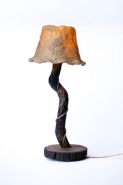 Handcrafted Open-Crown Driftwood Table Lamp Natural Driftwood