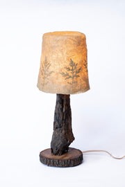Handcrafted Driftwood Trunk Table Lamp Natural Wood