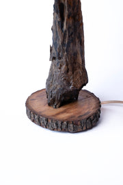 Handcrafted Driftwood Trunk Table Lamp Natural Wood