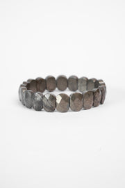 Natural Pyrite Stone Tile Bracelet Handcrafted Crystal Jewellery