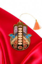 Seven Crystal Hamsa Hand Wall Hanging Handcrafted Home Décor