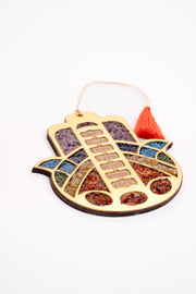 Seven Crystal Hamsa Hand Wall Hanging Handcrafted Home Décor