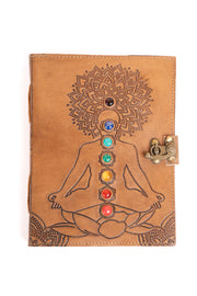 Seven Chakra Leather Journal Handcrafted Leather