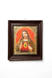 Golden Foil Handcrafted Jesus Christ Portrait · Traditional Foil Relief · Devotion, Protection & Divine Grace