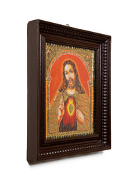 Golden Foil Handcrafted Jesus Christ Portrait · Traditional Foil Relief · Devotion, Protection & Divine Grace