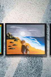 Hand-Painted Pebble Art — Maa & Her Little Ones Pebble Art · Hand-Painted · Framed · One of a Kind