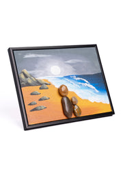 Hand-Painted Pebble Art — Maa & Her Little Ones Pebble Art · Hand-Painted · Framed · One of a Kind