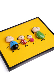 Hand-Painted Pebble Art — Our Happy Family of Four Pebble Art · Hand-Painted · Framed · One of a Kind