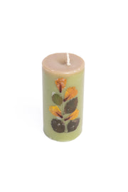 Handmade Lemongrass Botanical Pillar Candle Handcrafted Candle