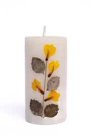 Handmade Jasmine Botanical Pillar Candle Handcrafted Candle