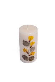 Handmade Jasmine Botanical Pillar Candle Handcrafted Candle