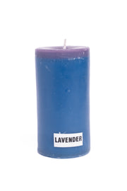 Handmade Lavender Blue Pillar Candle Handcrafted Candle