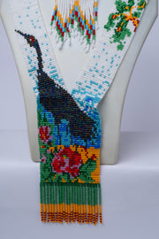 Handwoven Peacock Garden Seed Bead Necklace & Earring Set · Glass Seed Beads · Handcrafted