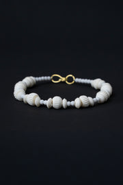 Hand-Carved Marble Alternating Bead Necklace Stone Jewellery