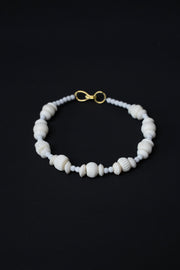 Hand-Carved Marble Alternating Bead Necklace Stone Jewellery