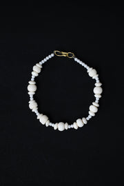 Hand-Carved Marble Alternating Bead Necklace Stone Jewellery