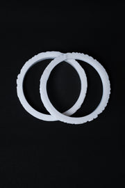 Hand-Carved Marble Bangle — Floral Botanical Stone Jewellery