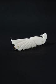 Hand-Carved Marble Bird Barrette Hair Clip Stone Jewellery · Pure White Marble · Handcrafted