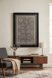 Madhubani Tree of Life with Owls