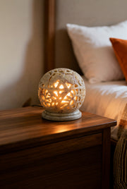 Hand-Carved Soapstone Candle Globe Stone Craft
