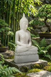 Hand-Carved Marble Samadhi Buddha Statue