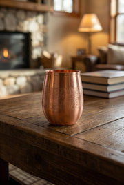 Hand-Engraved Copper Tumbler — Ayurvedic Copper Vessel · Tamra Jal · Handcrafted