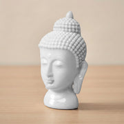 Hand-Carved Marble Buddha Head Sculpture Stone Craft