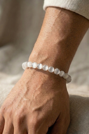 Natural Selenite Crystal Bracelet Lab Certified Crystal Jewellery