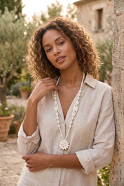 Hand-Carved Marble Bead Necklace Stone Jewellery