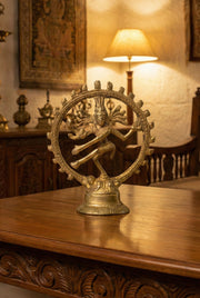 Brass Nataraja Statue — Dancing Shiva · Lost-Wax Cast Brass Sculpture · Handcrafted