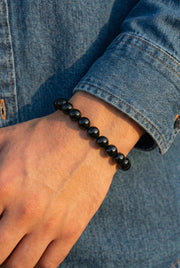 Natural Black Tourmaline Stone Bracelet Lab Certified Crystal Jewellery