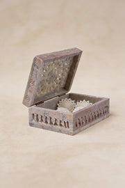 Hand-Carved Soapstone Jewellery Box Stone Craft