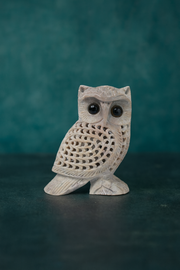 Hand-Carved Soapstone Owl Figurine — Jali Edition Stone Craft