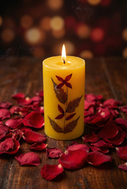 Handmade Sandalwood Pillar Candle Handcrafted Candle