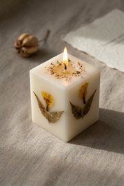 Handmade Lavender Square Candle Handcrafted Candle