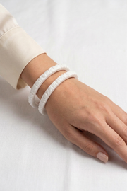 Hand-Carved Marble Bangle — Floral Botanical Stone Jewellery