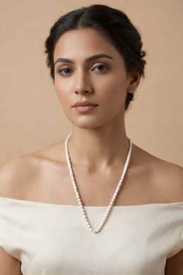Hand-Carved Marble Alternating Bead Necklace Stone Jewellery