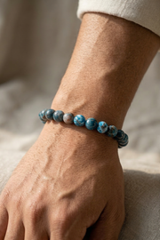 Natural Blue Apatite Stone Bracelet Lab Certified Crystal Jewellery